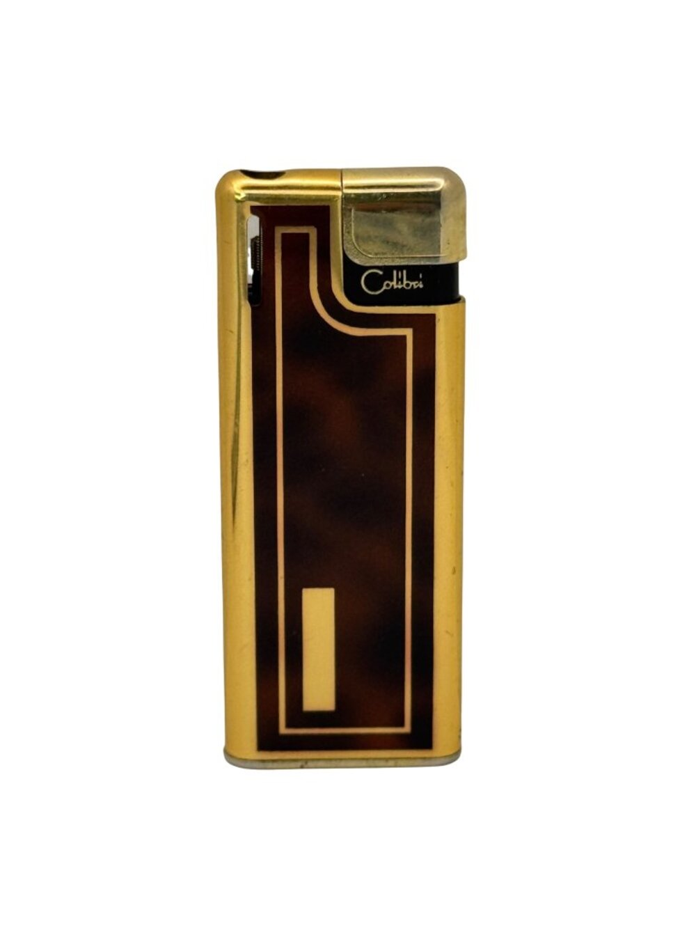 Colibri Gold Tortoise Shell Butane Lighter Made In Japan Elegant Refillable Vtg